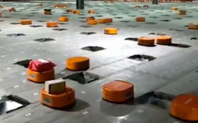 Cientos de robots en miniatura capaces de gestionar 200.000 pedidos al día.