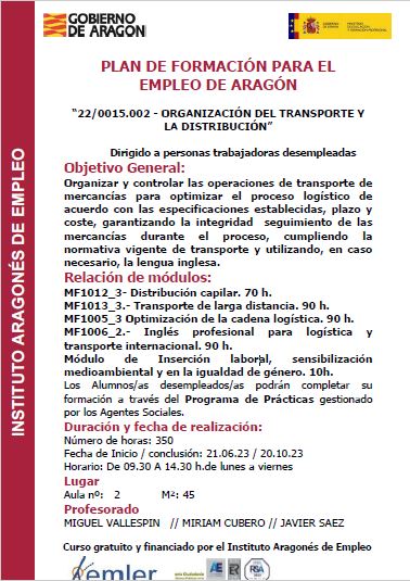 CURSO GRATUITO ORGANIZACION DEL TRANSPORTE Y LA DISTRIBUCION