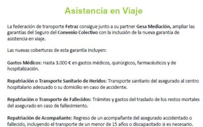 Fetraz y Gesa Mediación amplían las garantías de asistencia en viaje